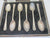 Boxed set of 6 Silver Plate Walker & Hall Spoons Vintage Art Deco c1920.