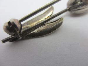 Tulip Flower Sterling Silver Brooch Pin Vintage c1980