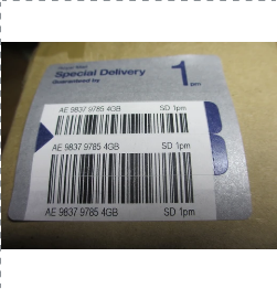 picture of special delivery label 