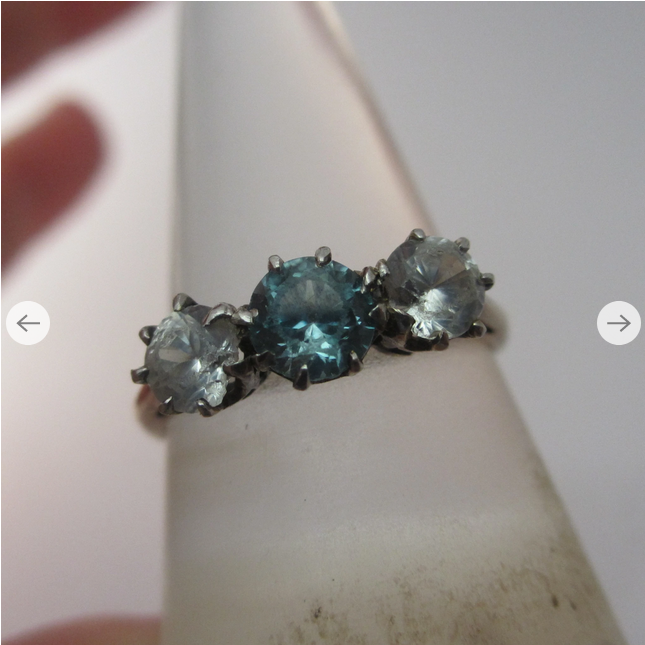 Natural blue zircon as opposed to cubic ziconia