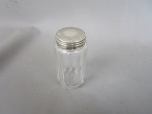 Sterling Silver And Cut Glass Dressing Table Pot Antique Victorian London 1892