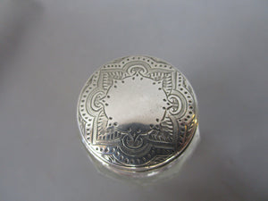 Sterling Silver And Cut Glass Dressing Table Pot Antique Victorian London 1892