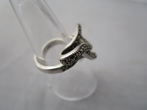 Sterling Silver And Marcasite Swirl Ring Vintage c1980