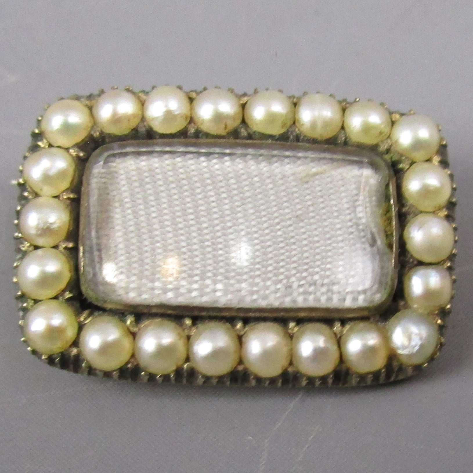 15ct Gold Seed Pearl Mourning Brooch Pin Antique Georgian