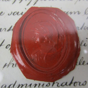 19th Century Wax Seal On Victorian Velum Indenture Antique Victorian 1860