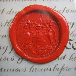 19th Century Wax Seal On Victorian Velum indenture Antique 1860