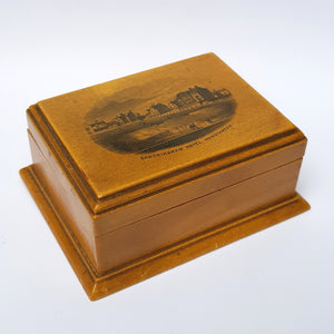 Scottish Mauchline Ware Carved Sycamore Box Sandringham Hotel Hunstanton Victorian Antique Circa 1890