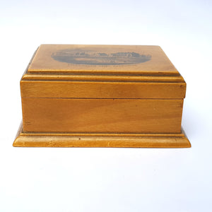 Scottish Mauchline Ware Carved Sycamore Box Sandringham Hotel Hunstanton Victorian Antique Circa 1890