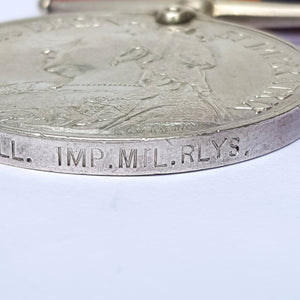 Rare Second Boer War Silver Struck Medal Named W.A Mitchell Imperial Military Railway's Antique Victorian Circa 1901