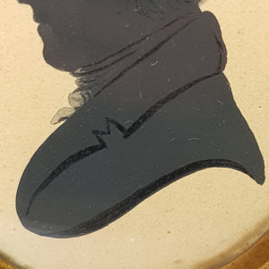 Original Hand Drawn Ink Silhouette Of A Mature Gentleman In Original Frame-Georgian circa 1820's
