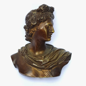 Bronze Bust Statue Figure Of A Roman Dignitary Antique Victorian Circa 1870