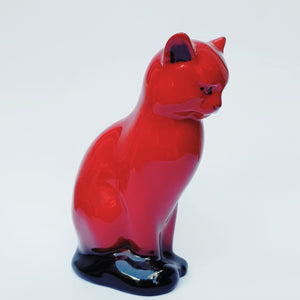 Royal Doulton Fine China Flambe Glaze Figurine Statue Of A Cat Vintage Circa 1950's