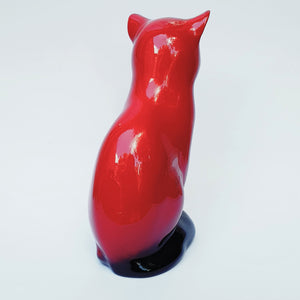 Royal Doulton Fine China Flambe Glaze Figurine Statue Of A Cat Vintage Circa 1950's