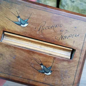 Superb Carved Olivewood Table Cigarette Dispenser Box Italy Ricrodo Sorrento Naples Circa 1910