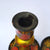 Good pair Of Hand Painted And Carved Fruit Decorated Wooden Candlesticks Eastern European Vintage Circa 1950's