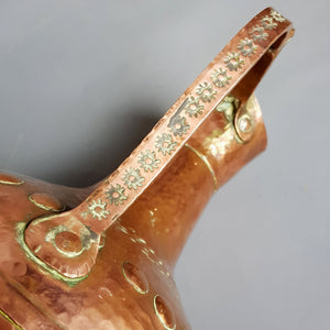 Superb Artisan Brazier Crafted Large Copper Ewer Vase Antique Victorian Circa 1880