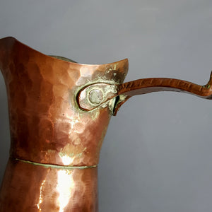 Superb Artisan Brazier Crafted Large Copper Ewer Vase Antique Victorian Circa 1880