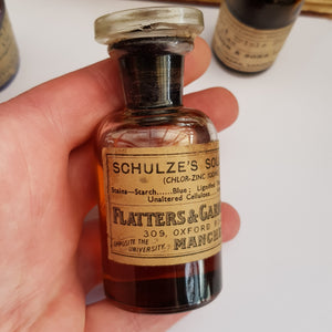 Rare Collection of x3 Laboratory / Chemist Bottles In Original Condition Antique Victorian circa 1900