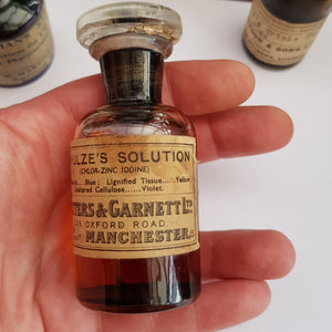 Rare Collection of x3 Laboratory / Chemist Bottles In Original Condition Antique Victorian circa 1900