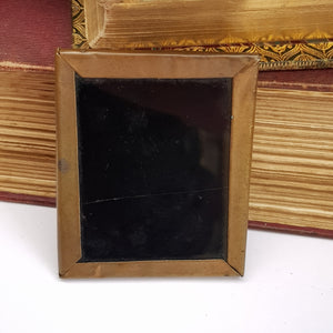 Ambrotype Photograph In Gilded Tin Matted Leather Frame Of A Lady Antique Victorian circa 1870s