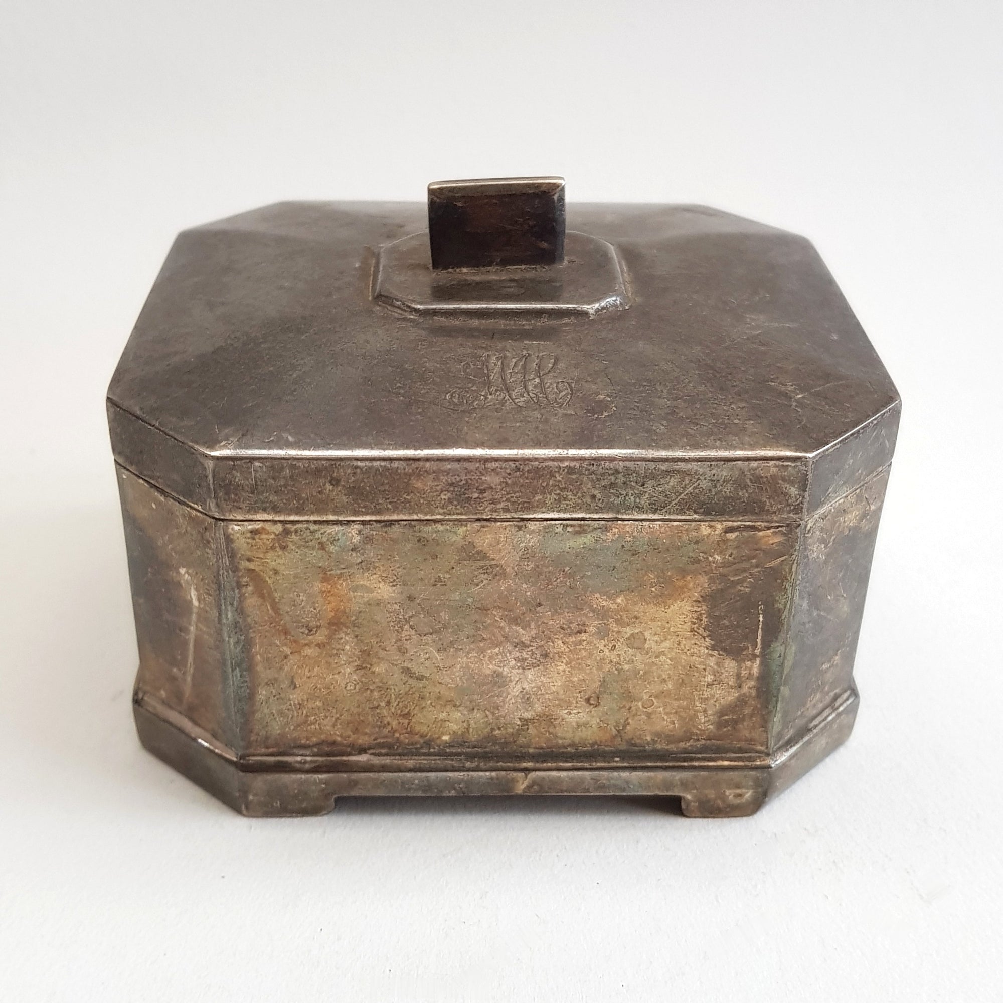 Rare Colonial Indian Sterling Silver Small Sized Tea Caddy Box Antique circa 1920