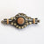 Ornate Sterling Silver And Rose Gold Paste Set Brooch Antique Victorian circa 1880