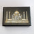 Superb Carved Slate Mother Of Pearl Inlaid Taj Mahal Souvenir Trinket Box Indian Vintage circa 1930