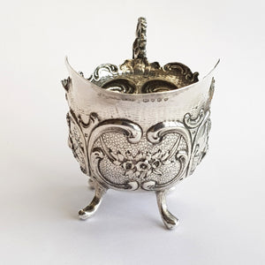 Sterling Silver Dutch Import Repousse Rococo Cherub Style Cream Jug Antique Victorian London circa 1893