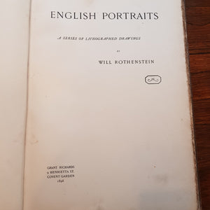 English Portraits A Series of Lithographed Drawings By Will Rothenstein Antique Circa 1898