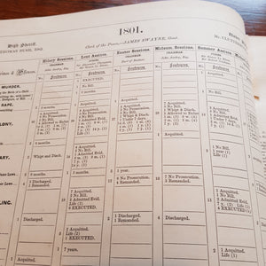 The Statistics Of Crime From 1801 to 1850 County Of Wiltshire Fisherton Gaol Antique Victorian Circa 1855