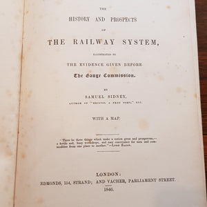 Gauge Evidence The History and Prospects of the Railway System Book Antique Victorian Circa 1846