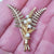 9k Gold Pearl Set Double Fern Leaf Brooch Alabaster & Wilson Vintage Birmingham circa 1995