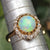 Superb 18k Gold Diamond And Opal Cabochon Daisy Cluster Ring Size U.K N 1/2 Vintage Art Deco circa 1920's