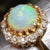 Superb 18k Gold Diamond And Opal Cabochon Daisy Cluster Ring Size U.K N 1/2 Vintage Art Deco circa 1920's