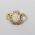 Superb 18k Gold Diamond And Opal Cabochon Daisy Cluster Ring Size U.K N 1/2 Vintage Art Deco circa 1920's