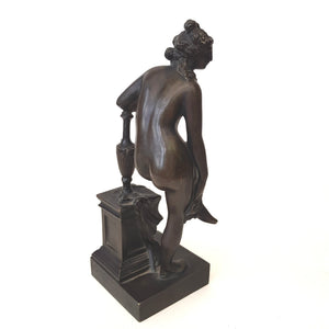 Italian Grand Tour Bronze Statue Of A Roman Lady Washing Antique circa 1870