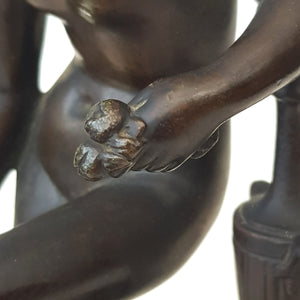 Italian Grand Tour Bronze Statue Of A Roman Lady Washing Antique circa 1870