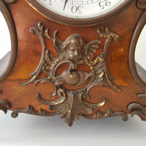 Lenskirch Walnut Ormolu Rococo Style Pendulum Mantle Clock Working German Antique circa 1895