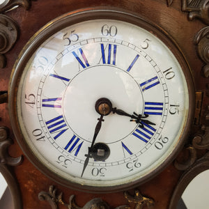 Lenskirch Walnut Ormolu Rococo Style Pendulum Mantle Clock Working German Antique circa 1895