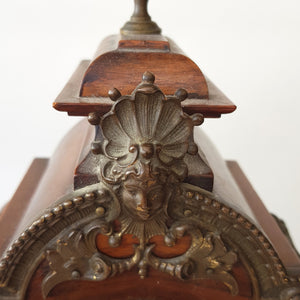 Lenskirch Walnut Ormolu Rococo Style Pendulum Mantle Clock Working German Antique circa 1895