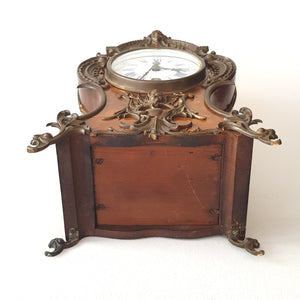 Lenskirch Walnut Ormolu Rococo Style Pendulum Mantle Clock Working German Antique circa 1895