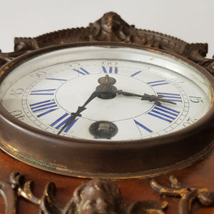 Lenskirch Walnut Ormolu Rococo Style Pendulum Mantle Clock Working German Antique circa 1895