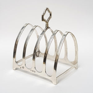 Sterling Silver Gothic Arch Pattern Four Slice Toast Rack Vintage Birmingham Circa 1929