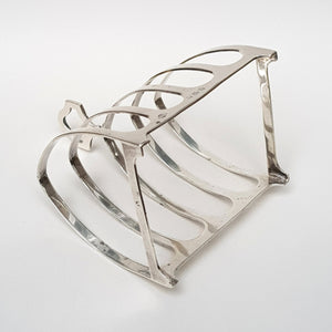 Sterling Silver Gothic Arch Pattern Four Slice Toast Rack Vintage Birmingham Circa 1929