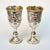 Sterling Silver Ornate Matched Pair Of Kiddush Cups Antique Edwardian London Circa 1905