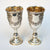 Sterling Silver Ornate Matched Pair Of Kiddush Cups Antique Edwardian London Circa 1905