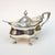 Sterling Silver Mustard Pot With Bristol Blue Glass Liner And Sterling Silver Spoon Antique Victorian London Circa 1901