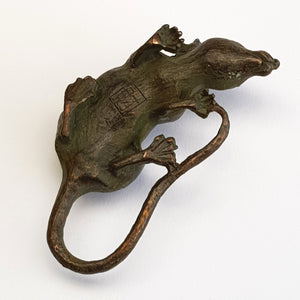 Superb Hand Crafted Bronze Figure Of A Rat Zodiac Animal Japanese Meiji Antique circa 1880