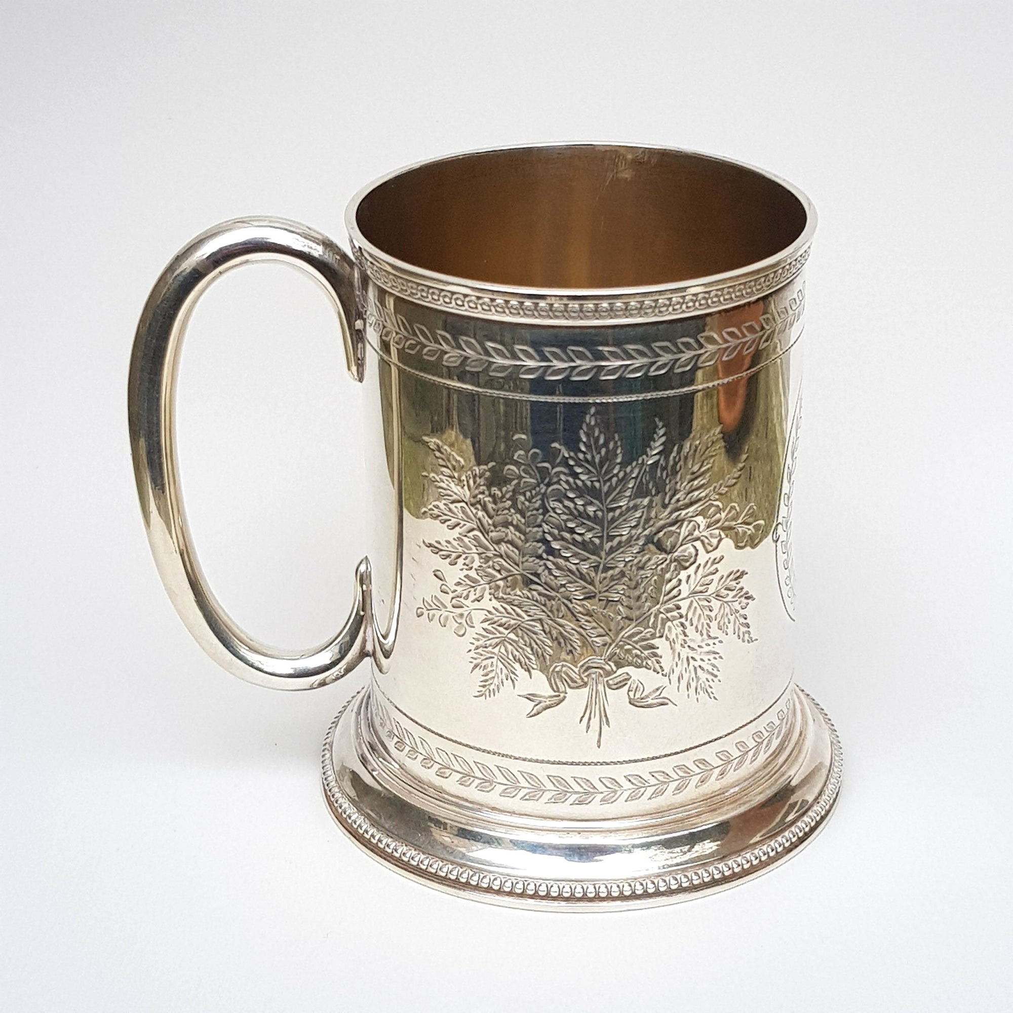 Superb Sterling Silver Sweet Cicely Detailed Mug Antique Victorian London circa 1872