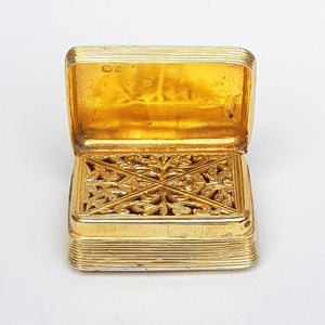 Sterling Silver Gilt Gentleman's Pocket Vinaigrette Antique Georgian London Circa 1813